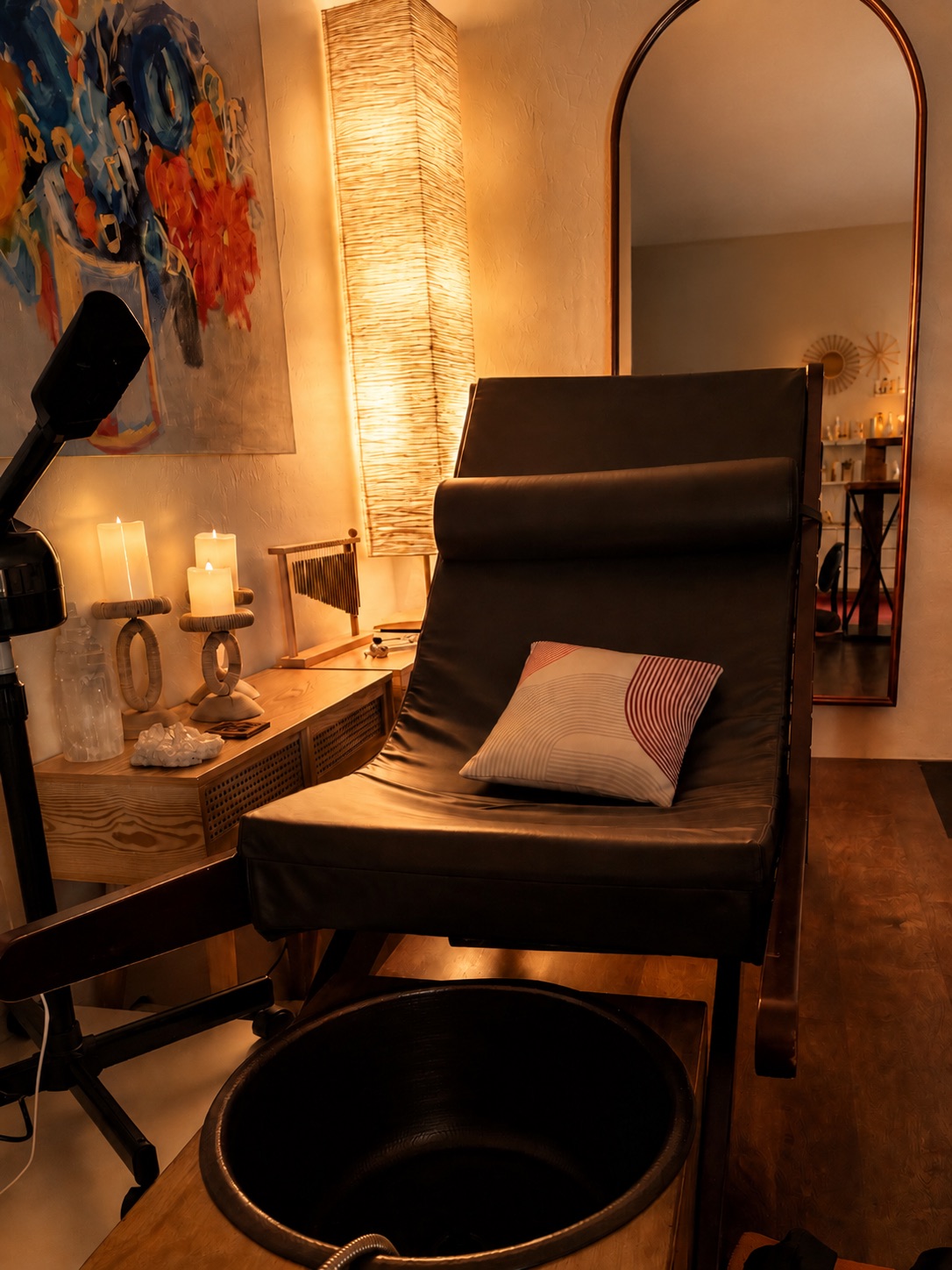 The private pedicure treatment chair at The Sacred Basin